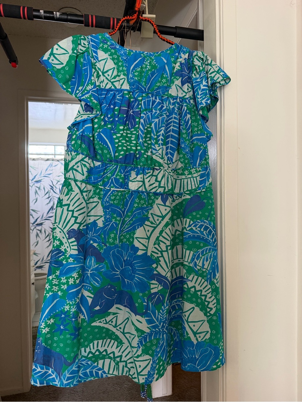 FARM Rio Blue & Green Tropical Ruffle Sundress - Picture 5 of 5
